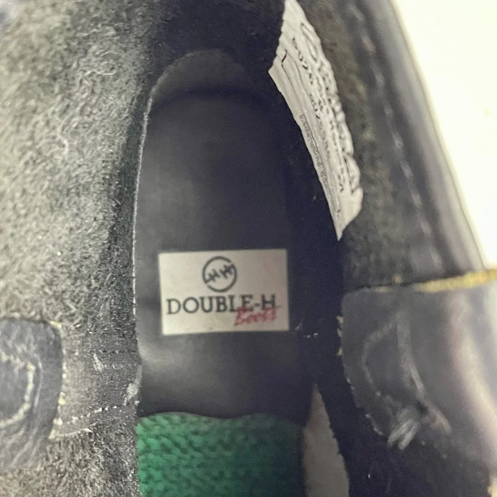 DOUBLE H BOOT CO. LADIES HARNESS 5026 ALMOND TOE SHORT LEATHER MOTORCYCLE BOOTS - Picture 12 of 14